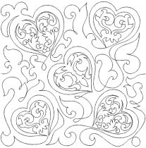 Filagree Hearts End-to-End Quilting Embroidery Design