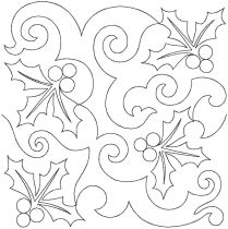 Christmas Holly Swirls End-to-End Quilting | Machine Embroidery Designs by JuJu
