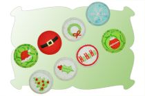 Christmas Button Covers Set 2 | Machine Embroidery Designs by JuJu