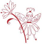 Fanciful Fairies Redwork Machine Embroidery Designs by JuJu