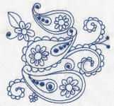 Paisley Blues Redwork Machine Embroidery Designs by JuJu