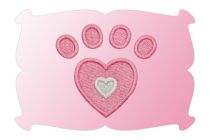 Heart Paw Print Fill Stitch | Machine Embroidery Designs by JuJu