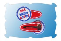 Red White Boom Snap Clip Mini | Machine Embroidery Designs by JuJu