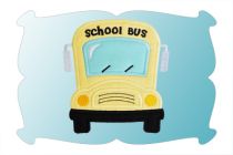 School Bus Applique | Machine Embroidery Designs by JuJu