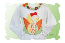 Turkey Girl Monogram Applique | Machine Embroidery Designs by JuJu