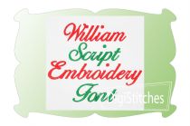 William Script Embroidery Font | Machine Embroidery Designs by JuJu