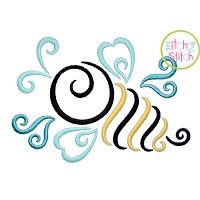 All Occasion Swirly Bee Embroidery | Machine Embroidery Designs by JuJu