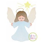 Angel Star Sketch Embroidery | Machine Embroidery Designs by JuJu