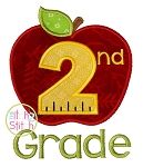 Apple School 2nd Grade Number Applique | Machine Embroidery Designs by JuJu