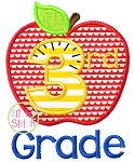 Apple School 3rd Grade Number Applique | Machine Embroidery Designs by JuJu