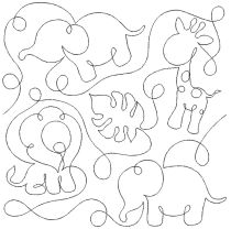 Baby Jungle End-to-End Quilting Embroidery Design | Machine Embroidery Designs by JuJu