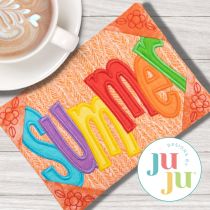 ITH Whimsical Summer Mug Rug | Machine Embroidery Designs by JuJu