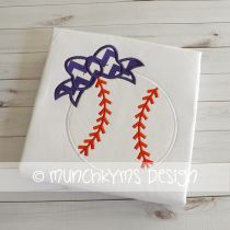 Baseball Bow Applique