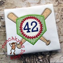 Baseball Diamond Monogram Frame Applique