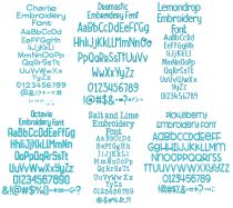 Quarter Inch Font Bundle 1 | Machine Embroidery Designs by JuJu