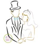 Bride and Groom Embroidery | Machine Embroidery Designs by JuJu