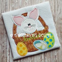 Bunny Basket Eggs Applique | Machine Embroidery Designs by JuJu