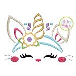 Bunny Unicorn Horn Embroidery | Machine Embroidery Designs by JuJu