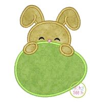 Bunny Egg Peeker Boy Applique | Machine Embroidery Designs by JuJu