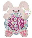 Bunny Monogram Peeker Applique | Machine Embroidery Designs by JuJu