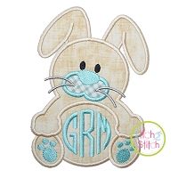 Bunny Monogram Applique Frame | Machine Embroidery Designs by JuJu
