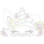 Bunny Unicorn Horn Bean Embroidery | Machine Embroidery Designs by JuJu