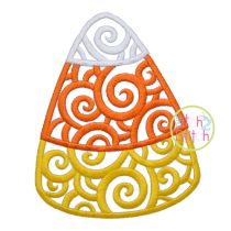 Scroll Candy Corn Embroidery | Machine Embroidery Designs by JuJu