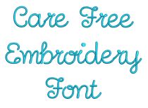 Care Free Embroidery Font | Machine Embroidery Designs by JuJu