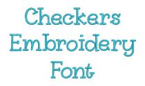 Checkers Embroidery Font | Machine Embroidery Designs by JuJu