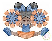 Cheerleader Splits 2 Sketch | Machine Embroidery Designs by JuJu