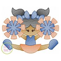 Cheerleader Splits Sketch Embroidery | Machine Embroidery Designs by JuJu