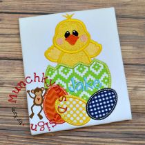 Chick Boy Eggs Applique | Machine Embroidery Designs by JuJu