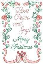 Christmas Greeting Cards Set 7 Digital Embroidery Designs by JuJu