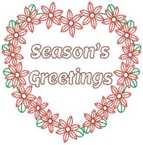 Christmas Greeting Cards Set 8 Digital Embroidery Designs by JuJu