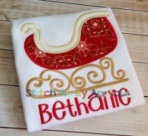 Christmas Sled | Machine Embroidery Designs by JuJu/ Stitch Away Applique 