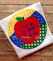 Circle Apple | Machine Embroidery Designs by JuJu