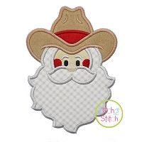 Cowboy Santa Face Applique | Machine Embroidery Designs by JuJu