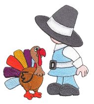 Thanksgiving Sunbonnets Filled Machine Embroidery Designs by JuJu