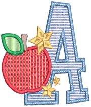 Back To School Alphabet | Machine Embroidery Designs by JuJu