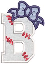Baseball Bow Alphabet | Machine Embroidery Designs by JuJu