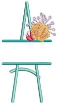Beach Split Alphabet | Machine Embroidery Designs by JuJu