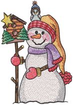 Birdhouse Whimsy Snowman | Machine Embroidery Designs by JuJu