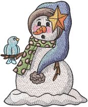 Bird Star Hat Snowman | Machine Embroidery Designs by JuJu
