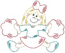 Cheerleaders Vintage Stitch Machine Embroidery Designs by JuJu