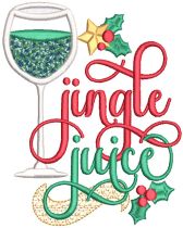 Christmas Cocktail Word Art Digital Embroidery Designs by JuJu