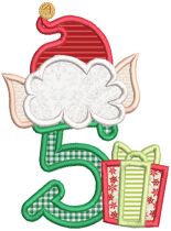 Christmas Elf Numbers Machine Embroidery Designs by JuJu