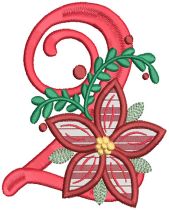 Christmas Poinsettia Numbers | Machine Embroidery Designs by JuJu