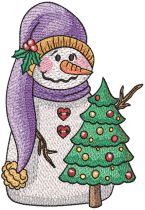 Christmas Tree Snowman | Machine Embroidery Designs by JuJu