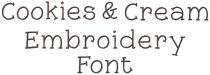 Cookies and Cream Font Digital Embroidery Machine Designs by JuJu