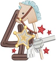 Cute Western Numbers Digital Embroidery Machine Designs by JuJu